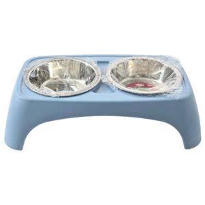 Plato para mascotas doble alto acero inoxidable 500 ml