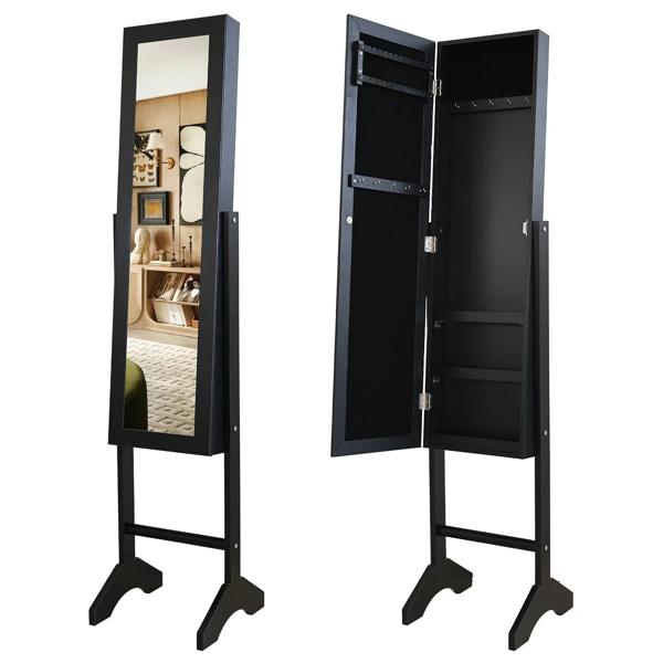 Espejo joyero pie negro