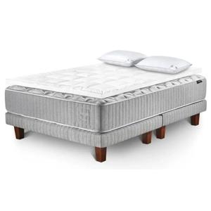 Cama Europea Hybrid Wool King Base Dividida + Almohadas + Topper
