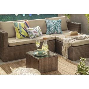 Juego de Terraza Living Seccional Livorno 4 Personas Café