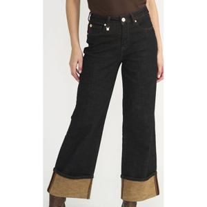 Jeans Wide Raw Turn Up Castaño