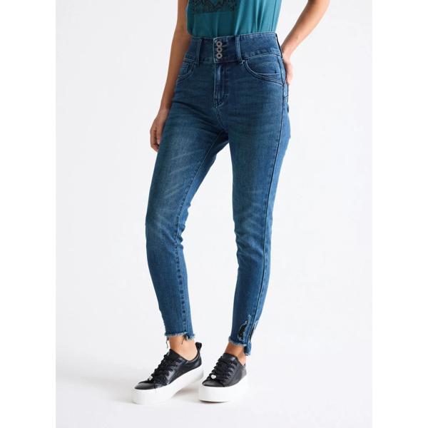 Jeans Push Up 3 Botones Basta Deshilachada