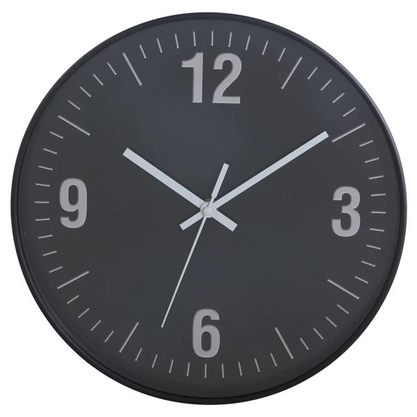 Reloj pared 30 cm números negro