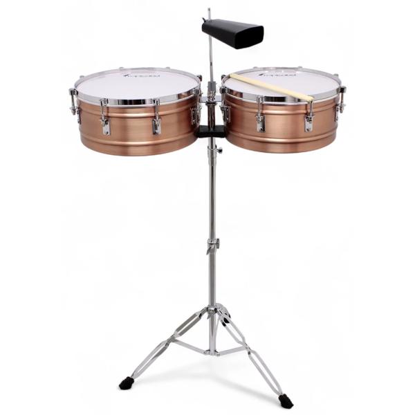 Timbaleta Tropicana 14" - 15" color bronce con cencerro