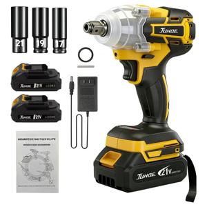 Llave De Impacto Inalámbrica 300nm 2 Batería 21v Par Kit