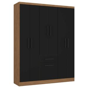Clóset 6 puertas 1 cajón 1 zapatera acacia/negro