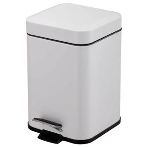 Basurero pedal cuadrado blanco