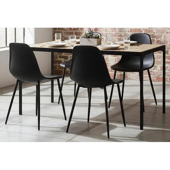 Juego de comedor Aramisa 4 sillas con mesa rectangular 120x75x75 cm café