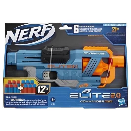 Lanzador Elite 2.0 Commander Rd-6 con Dardos Nerf 3+ Azul