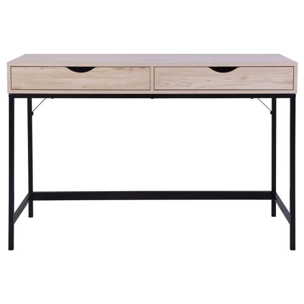 Escritorio Oregón negro/natural 2 cajones