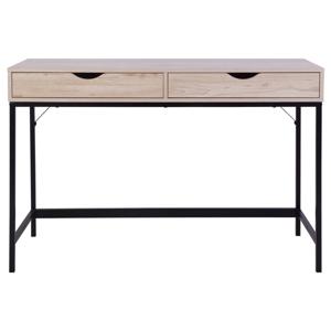 Escritorio Oregón negro/natural 2 cajones