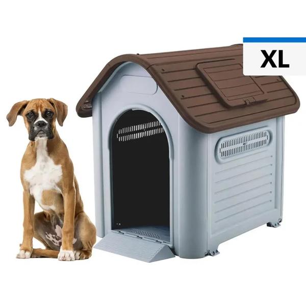 Casa para Perro 96x82x107 cm Café Gris Claro
