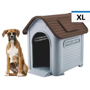 Casa para Perro 96x82x107 cm Café Gris Claro