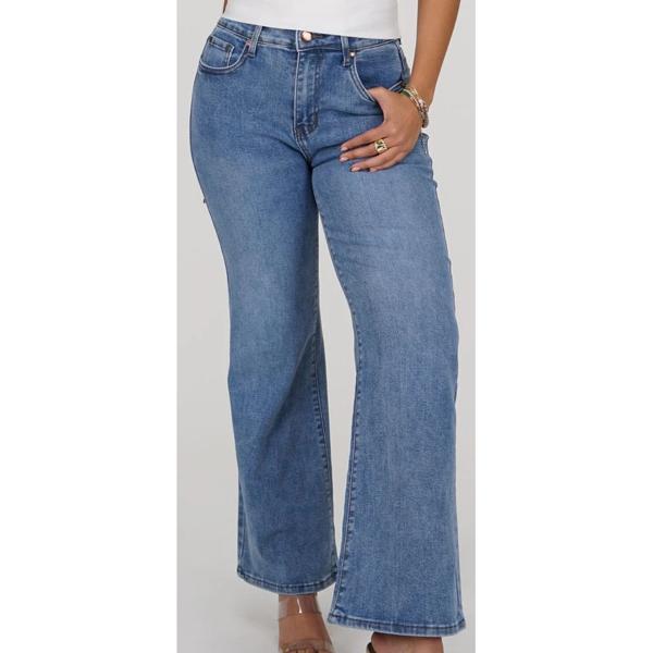Jeans Wide Leg con Tiro Alto