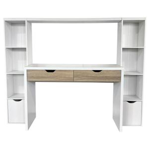 Centro trabajo 2 personas Reine blanco/natural 140x180x45 cm