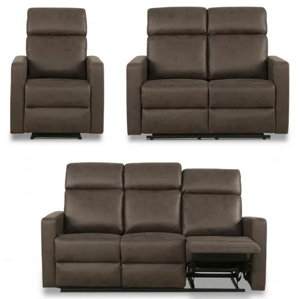 Juego de Living Reclinable 6 cuerpos Asturias 183x102x97 cm Café