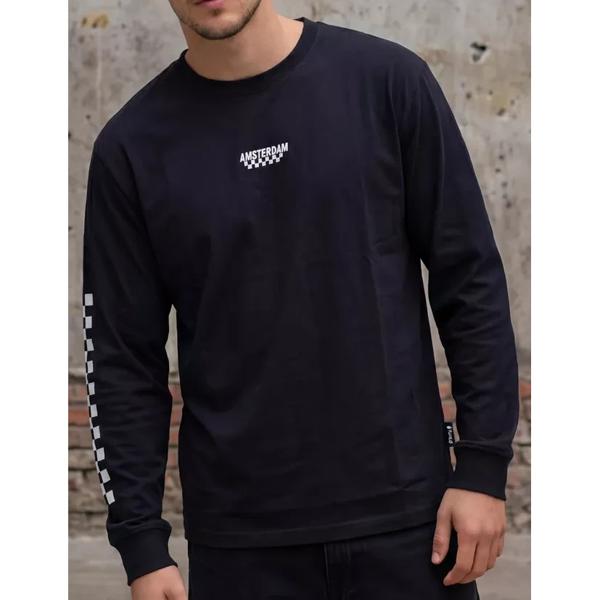 Polera Manga Larga Print Pecho y Mangas Race