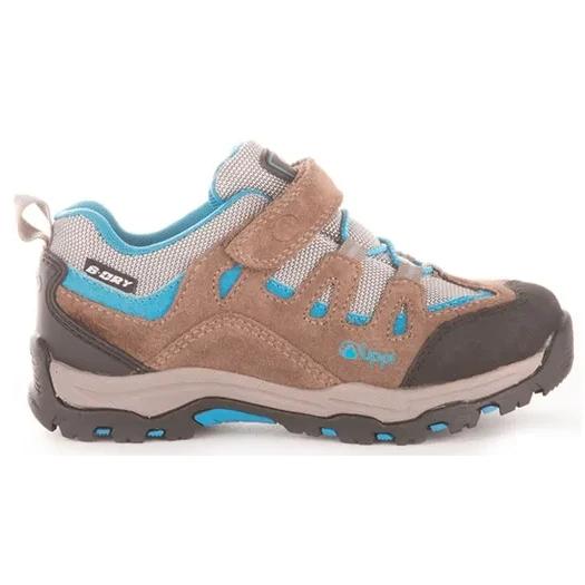 Zapato Niño Puelo Cs Low Velcro Café Azul Lippi