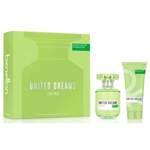 Set Perfume United Dreams Live Free EDT Mujer 80 ml + Loción Corporal For Her 75 ml