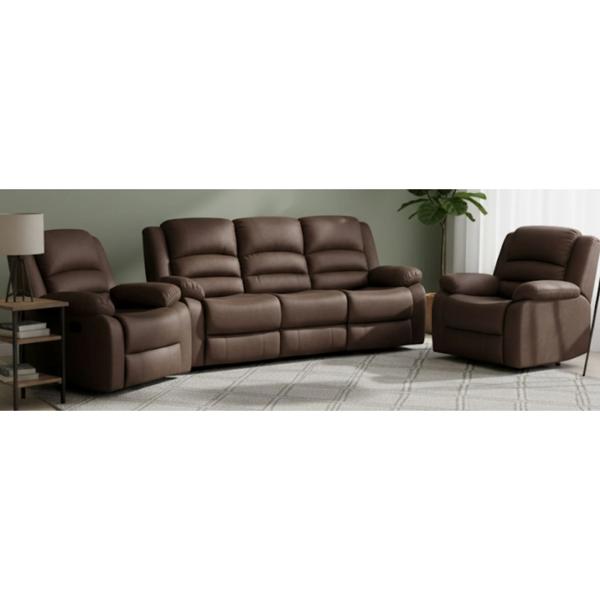 Living Reclinable Sofá 3 Cuerpos + 2 Bergers New Martell