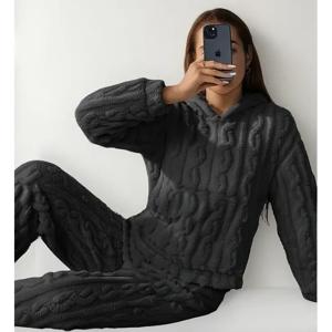 Pijama Conjunto Invierno Mujer Peludo Suave Trenzado