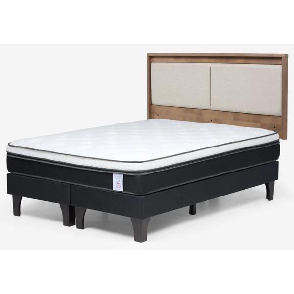 Cama Europea New Style 6 King Base Dividida + Respaldo Paul