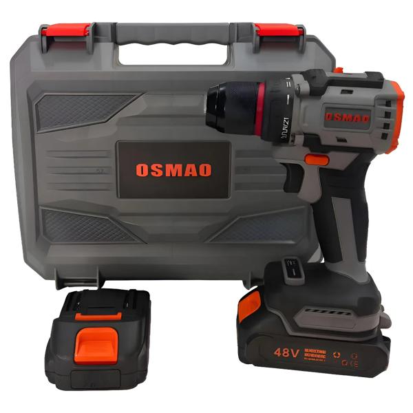 Taladro Inalámbrico Osmao 2 Baterías con Estuche Gris Oscuro