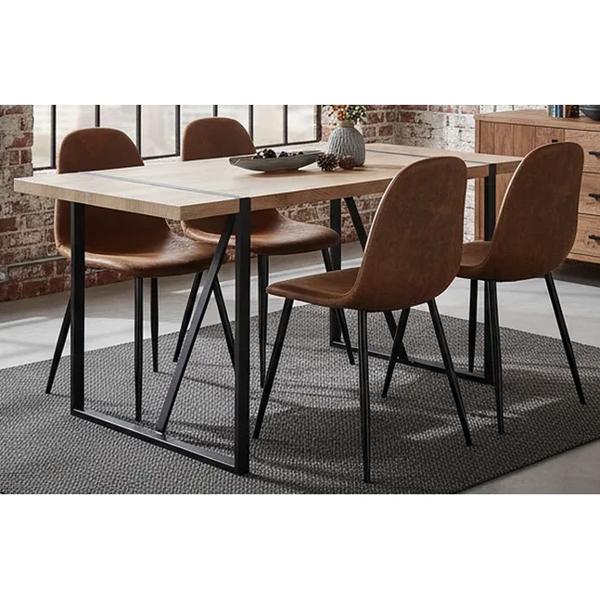 Juego de Comedor Vexa 4 Sillas Mesa Rectangular 80x76x140 cm Café