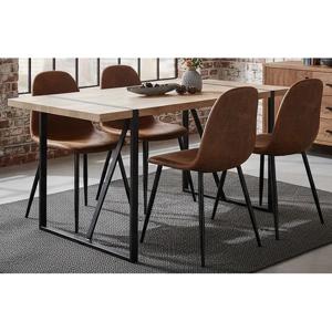 Juego de Comedor Vexa 4 Sillas Mesa Rectangular 80x76x140 cm Café