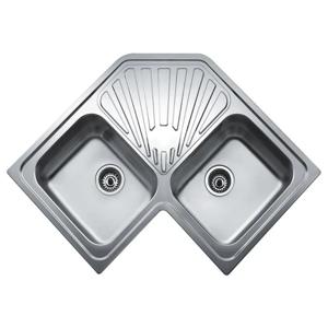 Lavaplatos Empotrado 2 Cubetas 83x22x50 cm Acero inoxidable