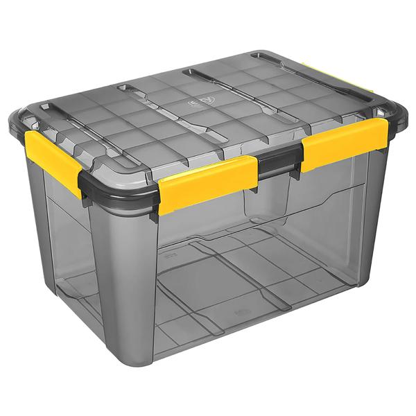 Caja organizadora 50 lt negro transparente