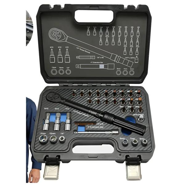 Llave de Torque Profesional 1/4 (2-24Nm) + Set 33 Piezas