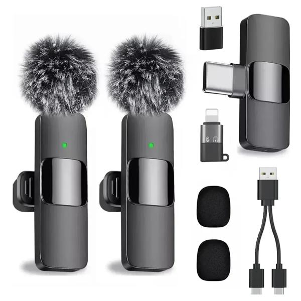 Micrófono De Solapa Inalámbrico Para iPhone, PC Y Android