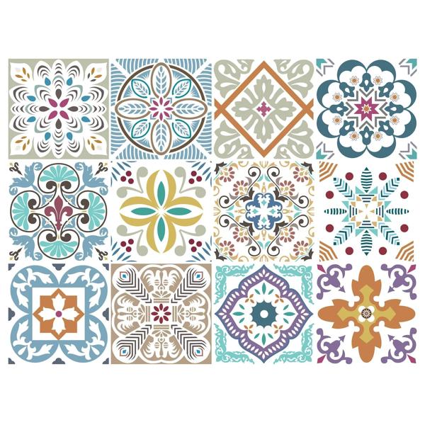 Vinilo adhesivo 15x15 cm Blumen 12 unidades