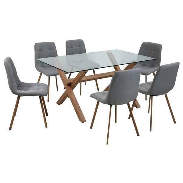 Comedor 6 sillas Domi 2.0 gris