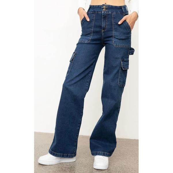Jeans Wide Leg Tiro Alto Mujer
