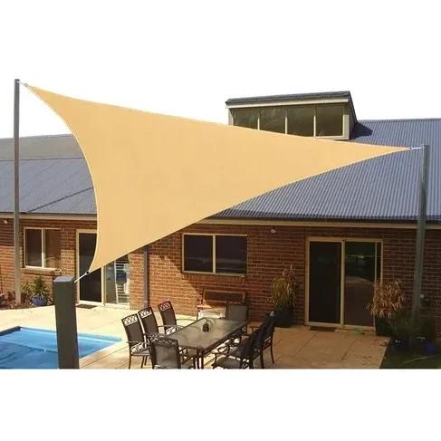 Vela Sombra Triangular 5x5x5 Beige Protección UV Exterior