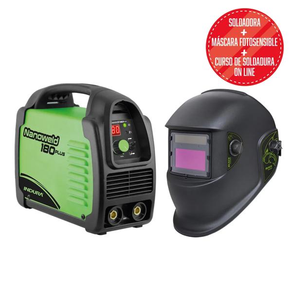 Soldadora Proceso Arco Manual/TIG (Lift Arc) 180 A Indura + Máscara + Curso