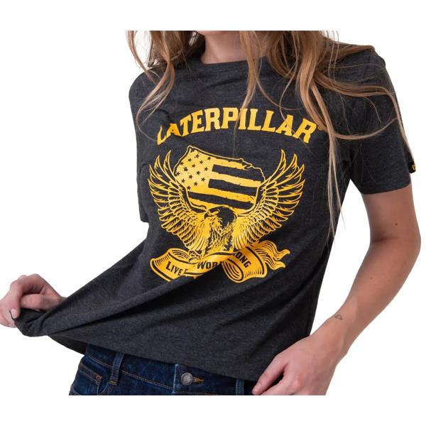 Polera Manga Corta Mujer Time Tested Negro Caterpillar
