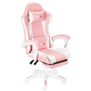 Silla Gamer Vidita GX2000 Ergonómica Reclinable Rosa con Reposapiés