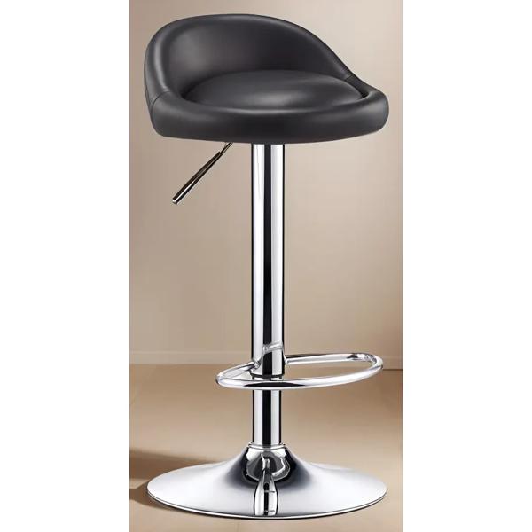Silla Piso Bar Altura Regulable Taburete con Respaldo Negro