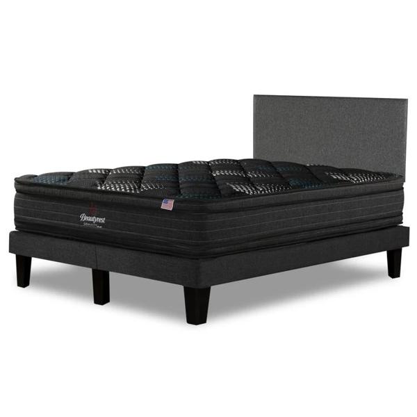 Cama Europea Gravity Dual 2 Plazas Base Dividida Respaldo Praga Gris