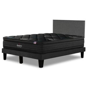 Cama Europea Gravity Dual 2 Plazas Base Dividida Respaldo Praga Gris