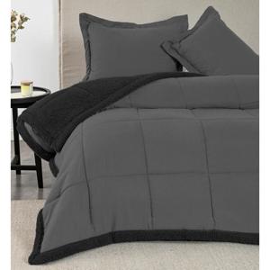 Plumón Sherpa 2 Plazas Liso Gris Cannon American Family