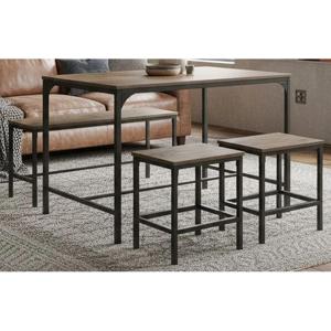 Juego de Comedor Amana 4 Sillas Mesa Rectangular 70x75x110 cm Negro
