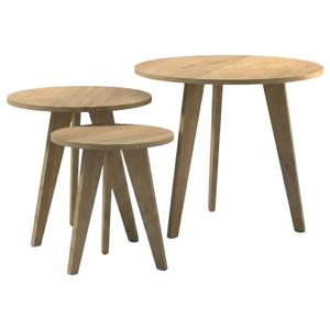 Set Mesa de Centro Liverpool 85x63x62.5 cm Roble Miel