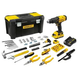 Kit Taladro Percutor Stanley + Accesorios y Herramientas Manuales