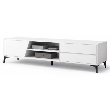 Rack TV Blanco hasta 55" con Puertas y Estantes Funcionales