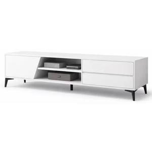 Rack TV Blanco hasta 55" con Puertas y Estantes Funcionales
