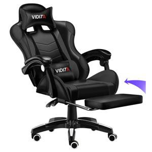 Silla Gamer Vidita Gx2000 Ergonómica Presidencial Reclinable Negra Con Reposapiés